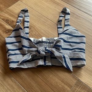 Etophe Studio Blue and White Striped Crop Top